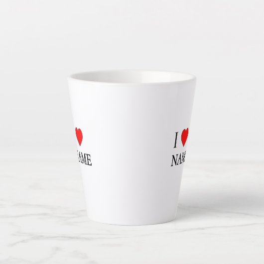 I heart name (customisable) milchtasse (Vorderseite)