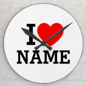I Heart Name Runde Wanduhr