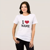 I Heart Name Tri-Blend Shirt (Vorderseite voll)