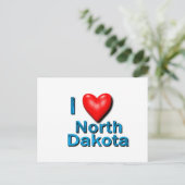 I Heart North Dakota Postkarte (Stehend Vorderseite)