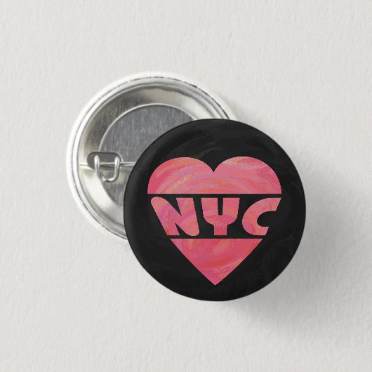 I Heart NYC Button (Vorne & Hinten)