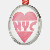 I Heart NYC Silbernes Ornament (Links)