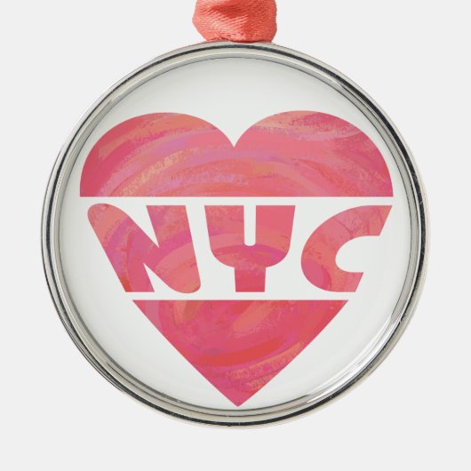 I Heart NYC Silbernes Ornament (Vorne)