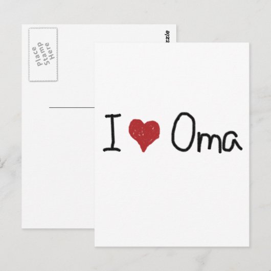 I heart Oma Postkarte (Vorne/Hinten)