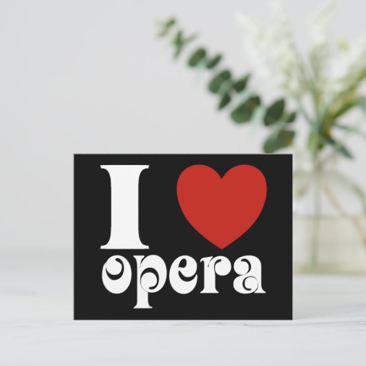 I Heart Opera Lovers Gift Postkarte (Stehend Vorderseite)