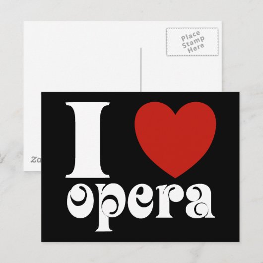 I Heart Opera Lovers Gift Postkarte (Vorne/Hinten)