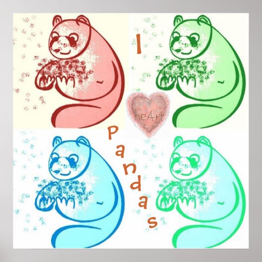 I Heart Pandas Poster (Vorne)