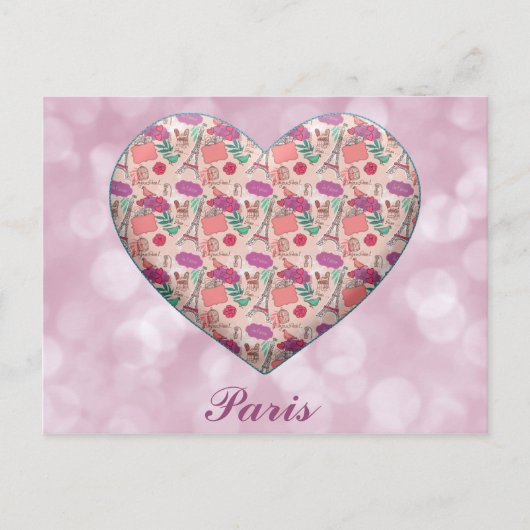 I Heart Paris Frankreich Eiffel Tower Postcard Postkarte (Vorderseite)