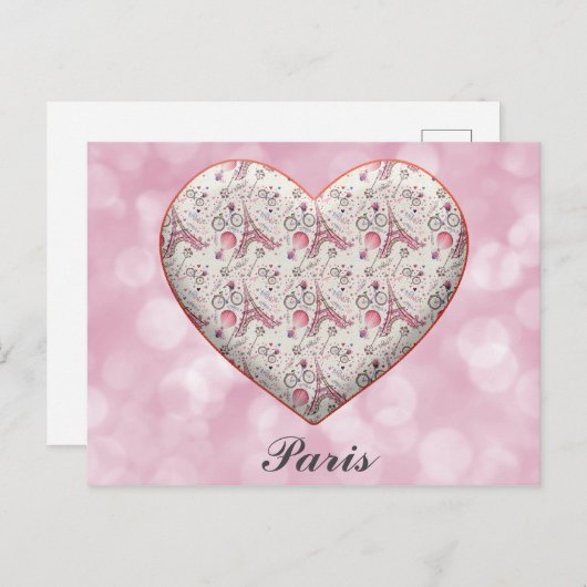 I Heart Paris Frankreich Eiffel Tower Postkarte (Vorne/Hinten)