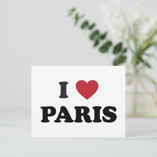 I Heart Paris Frankreich Postkarte (Stehend Vorderseite)