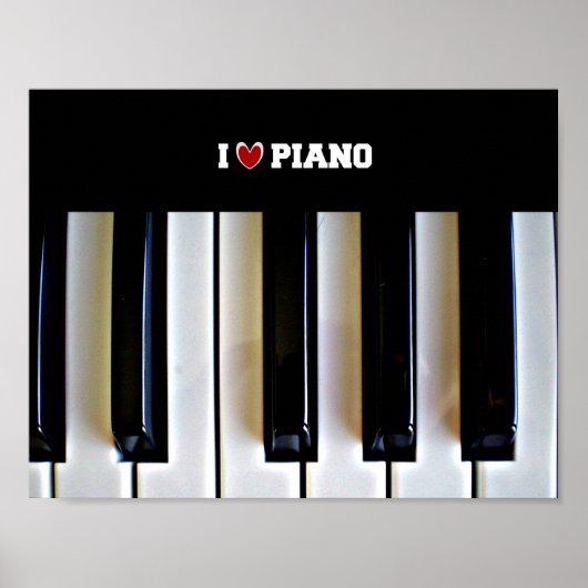 I heart Piano mit Klaviertasten Poster (Vorne)