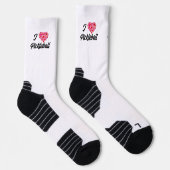 I Heart Pickleball Pink and Red Pickleballs Heart Socken (Rechts)