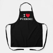 I heart pierogi | Funny custom black kitchen Schür Schürze (Vorderseite)