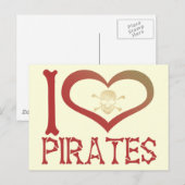 I Heart Pirates Postkarte (Vorne/Hinten)