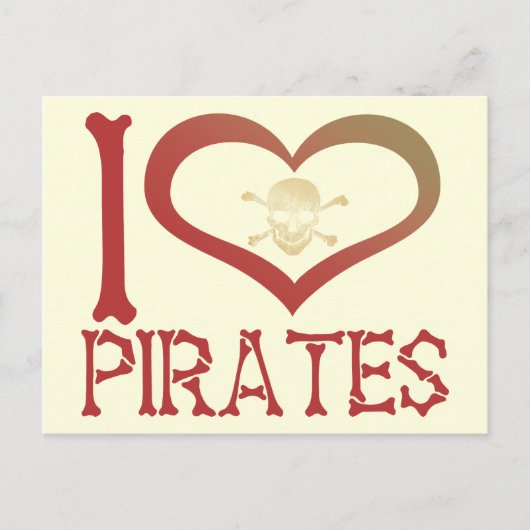 I Heart Pirates Postkarte (Vorderseite)