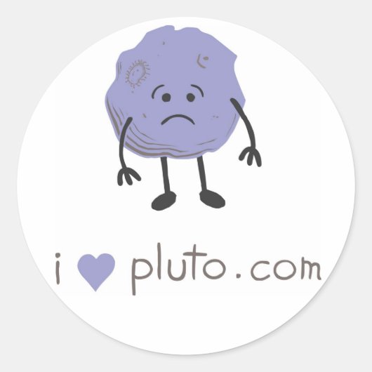 i heart pluto.com runder aufkleber (Vorderseite)