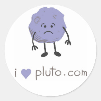 i heart pluto.com runder aufkleber