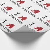 I Heart Poodles Geschenkpapier (Ecke)