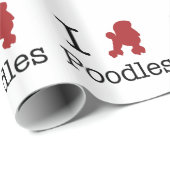 I Heart Poodles Geschenkpapier (Rolleneckpunkt)