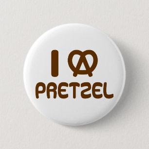 I Heart Pretzel Button