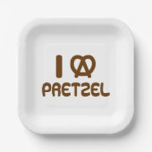 I Heart Pretzel Pappteller (Vorderseite)