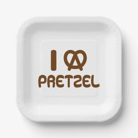 I Heart Pretzel Pappteller (Vorderseite)