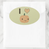 I heart Pumpkin Ovaler Aufkleber (Tasche)
