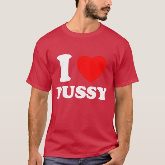 I Heart Pussy I Love Pussy Retro Kawaii Edgy Alter T-Shirt (Vorderseite)