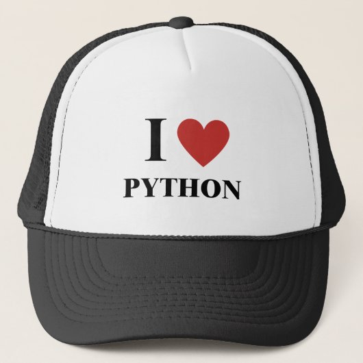 I HEART Python Hat Truckerkappe (Vorderseite)