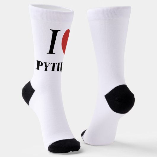 I HEART Python Socken (Gewinkelt)