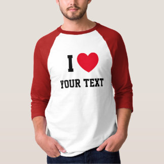 I Heart Red Love Custom Text T-Shirt