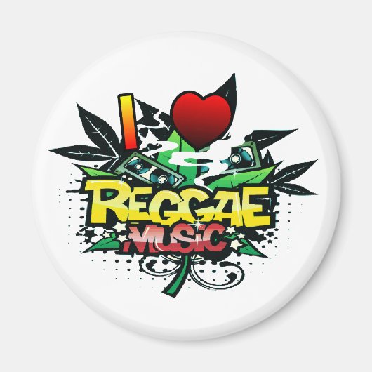 I Heart Reggae Music Magnet (Vorne)
