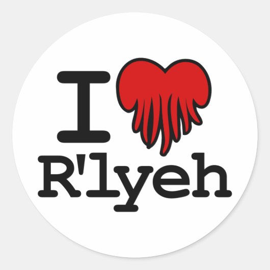 I Heart R'lyeh Runder Aufkleber (Vorderseite)