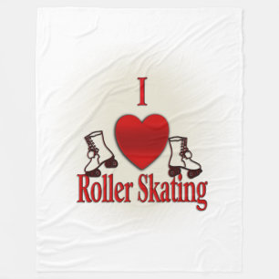 I Heart Roller Skaten Fleecedecke