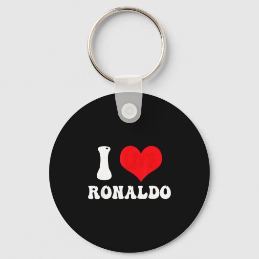 I Heart Ronaldos First Name Groovy D Valentines Schlüsselanhänger (Vorderseite)