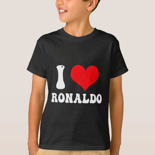 I Heart Ronaldos First Name Groovy D Valentines  T-Shirt (Vorderseite)