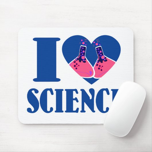 I Heart Science Heart Cartoon Mousepad (Mit Mouse)