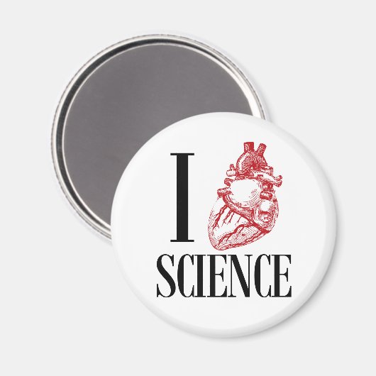 I heart science magnet (Vorderseite/Rückseite)