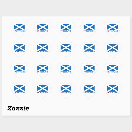 I Heart Scotland Herz-Aufkleber (Blatt)