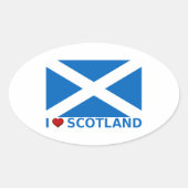 I Heart Scotland Ovaler Aufkleber (Vorderseite)