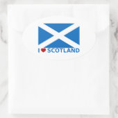 I Heart Scotland Ovaler Aufkleber (Tasche)