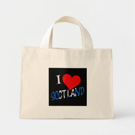 I Heart Scotland Overlay Text Mini Stoffbeutel
