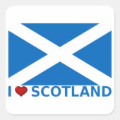 I Heart Scotland Quadratischer Aufkleber (Vorderseite)