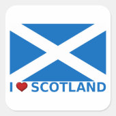 I Heart Scotland Quadratischer Aufkleber (Vorderseite)