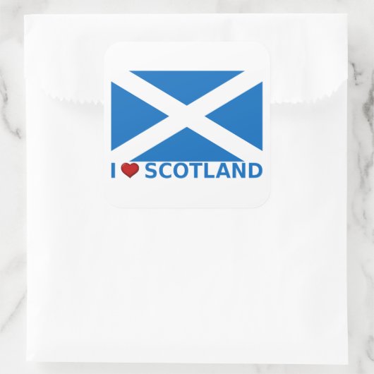 I Heart Scotland Quadratischer Aufkleber (Tasche)