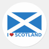 I Heart Scotland Runder Aufkleber (Vorderseite)