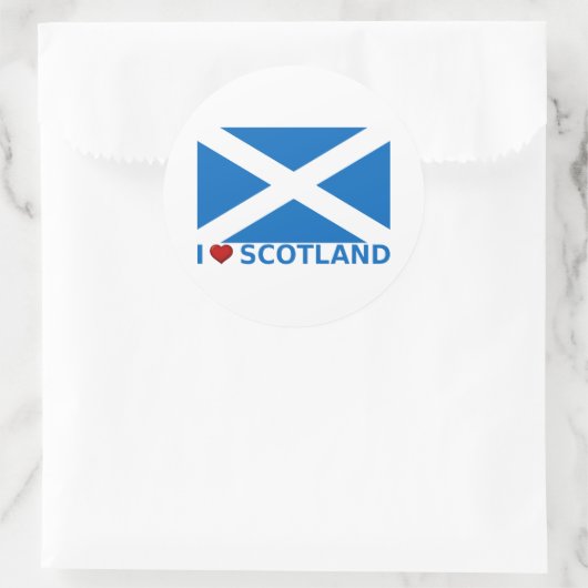 I Heart Scotland Runder Aufkleber (Tasche)