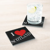 I Heart Scotland wt Küstenercet Glasuntersetzer (Schrägansicht)
