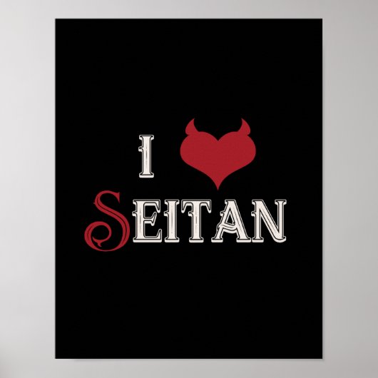 I "heart" Seitan vegan Design Poster (Vorne)