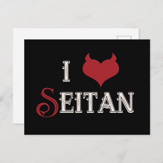 I "heart" Seitan veganes Design Postkarte (Vorne/Hinten)